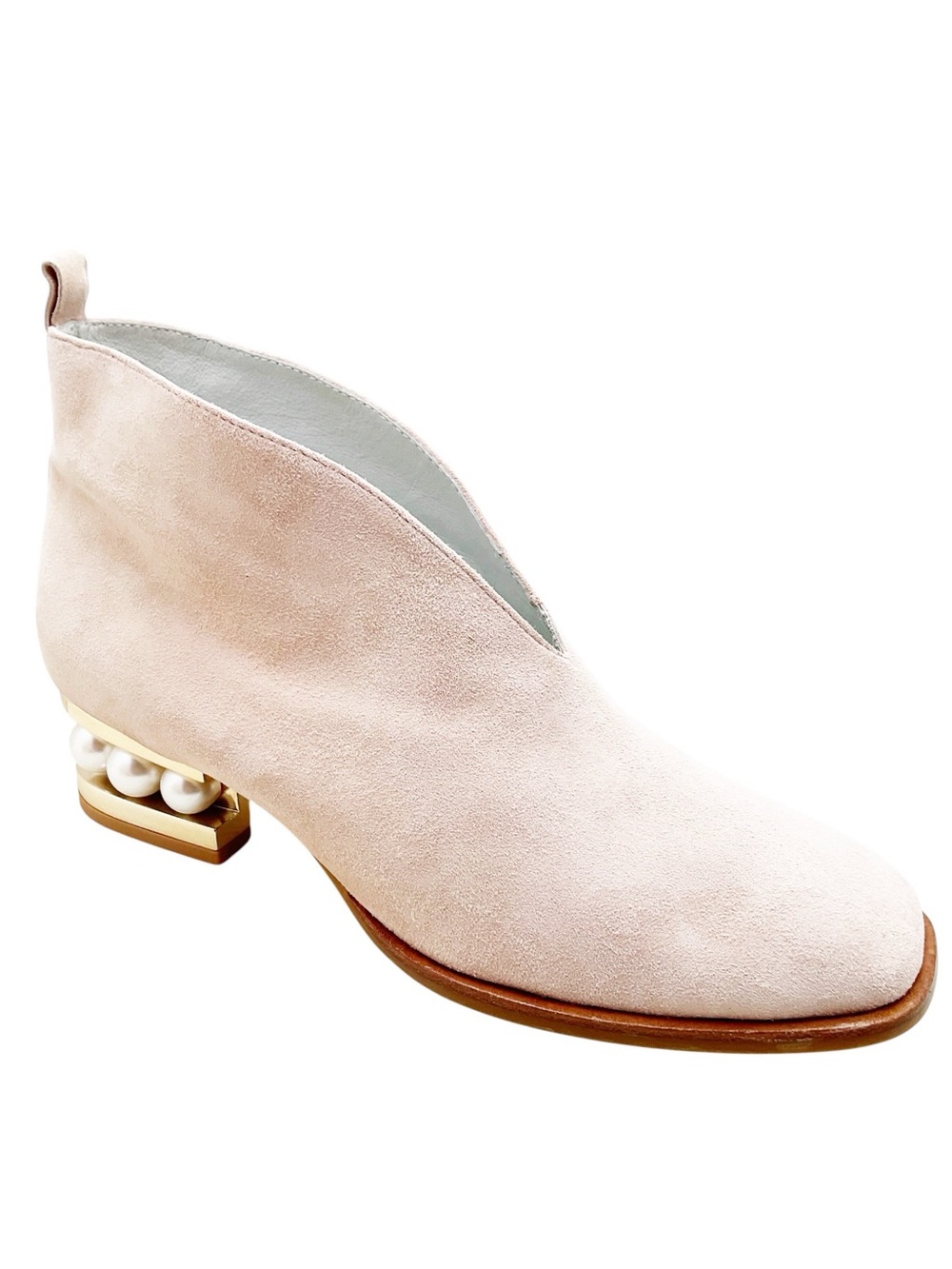🆕{Jeffery Campbell} Jermane Suede & Pearl Embellished Ankle Boots